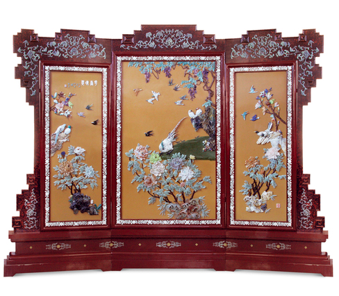 花香凝翠屏风